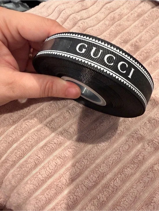 GUCCI Black Logo Ribbon Roll - 40 yards