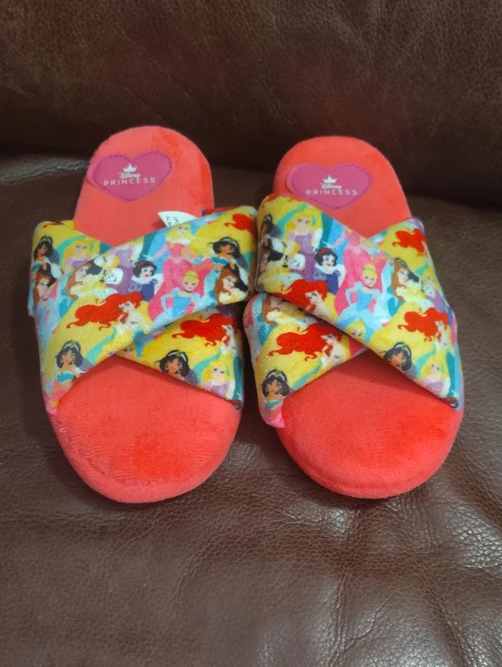 Prince Kids Coral Red Plush Slides, Size 1 $25