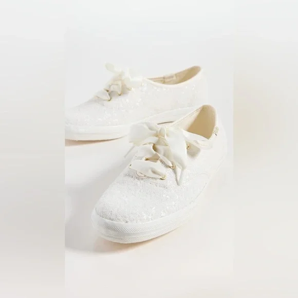 KEDS Celebration Sequin Off White Sneakers size 6‎ NEW Wedding bridal