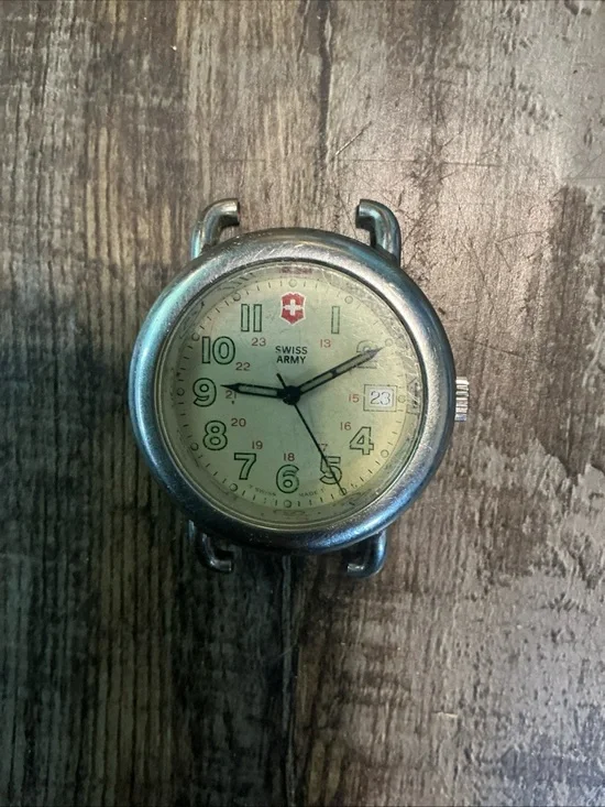 VTG Swiss Army Quartz Men's Calvary Wristwatch Watch Creme Dial
