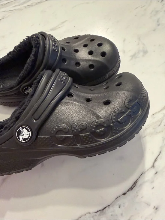 CROCS Kids Classic Lined Clogs in Black
