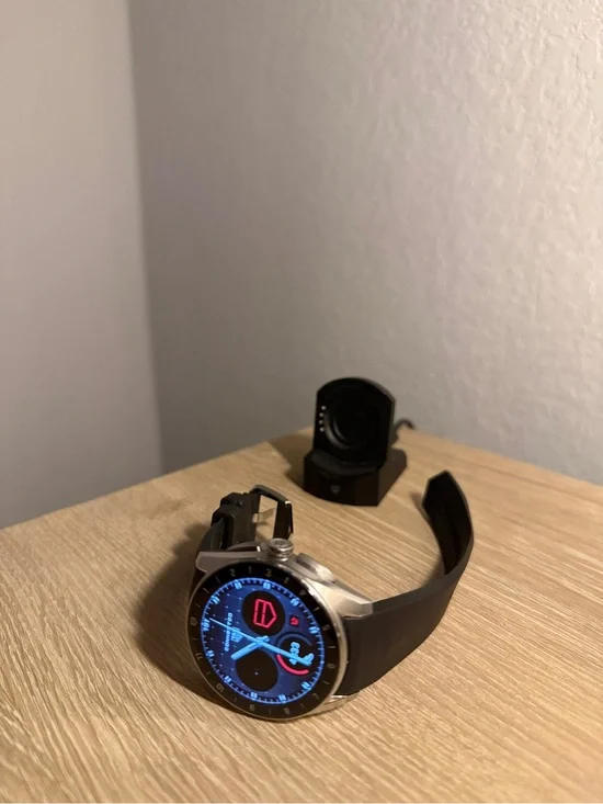 Tag Heuer Smartwatch with Black Band and Silver Case