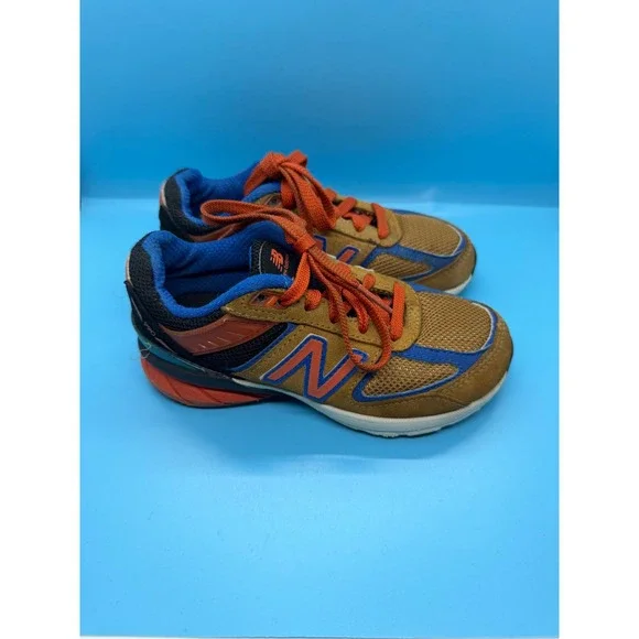 New Balance 990v5 Kids Sneakers Brown Blue Orange Athletic Shoes