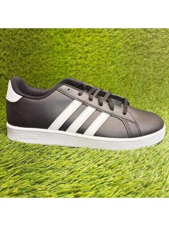 Adidas Grand Court 2.0 Boys Size 6.5Y Black Athletic Leather Shoes Sneakers