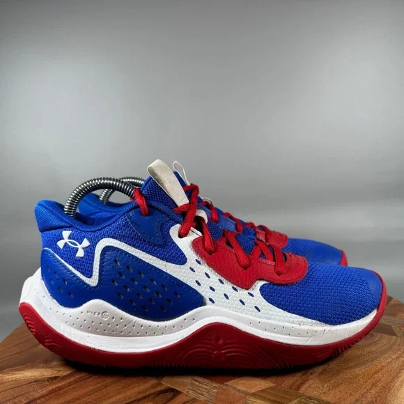 Under Armour Spawn 6 Basketball Shoes Royal Blue Red White 3026635-402 Kids 6Y