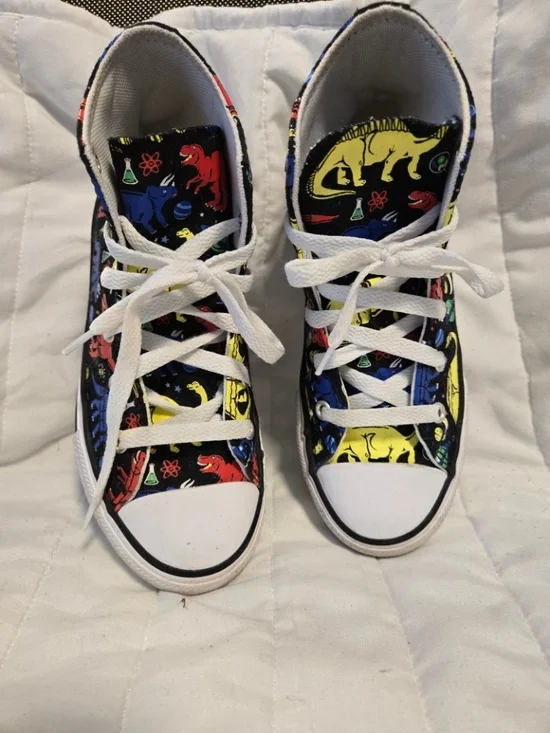 Converse Dino Class High-Top Sneakers - White Laces Size 1