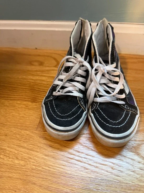 Vans Kids Black High-Top Sneakers with White Laces