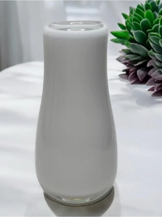 Crate and Barrel white cloud glass vase