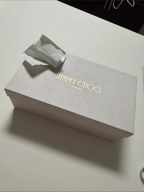 Jimmy Choo Box with Gold Foil Logo/ jimmy Choo printed tissues papers/ book card