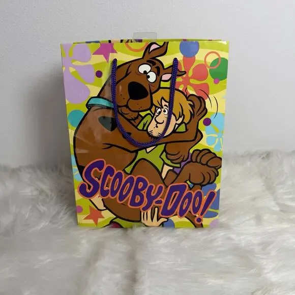Scooby Doo Gift Bag Vtg Retro Flowers Colorful Shaggy Medium Y2K Hallmark 1997