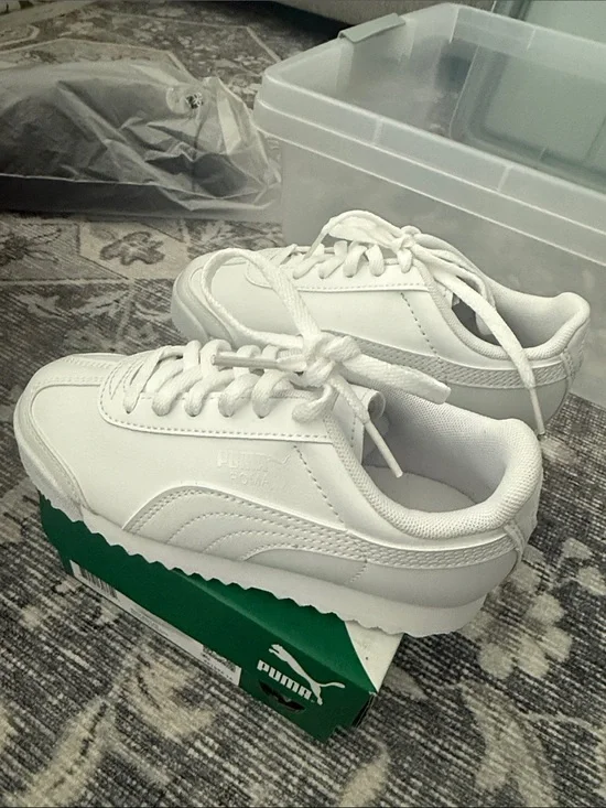 Puma Kids White Platform Lace-Up Sneakers