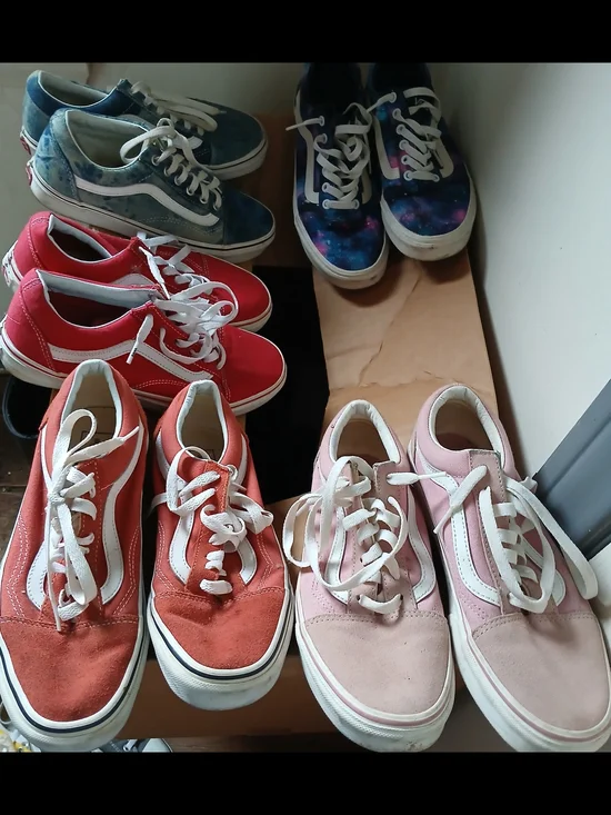Vans Kids Old Skool Sneakers — Coral, Pink, Red, Blue, Galaxy