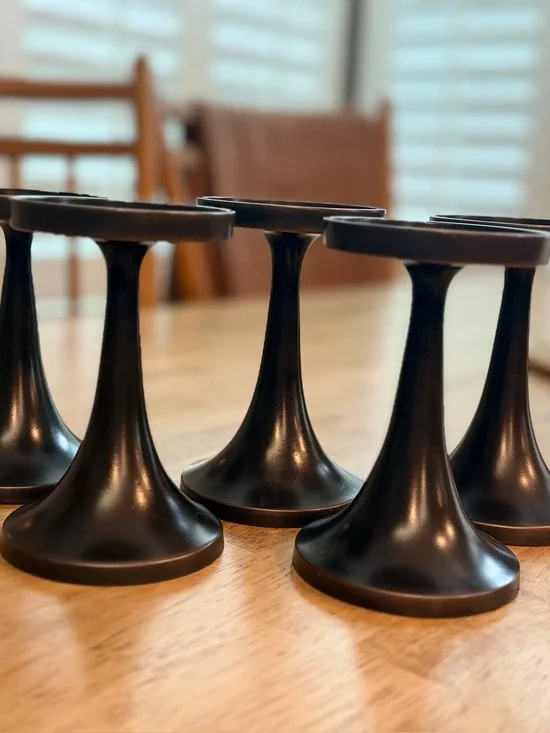 Bronze Candle Holders, set of 5