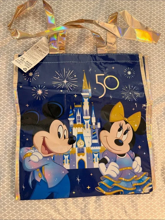 Disney 50th Anniversary Mickey & Minnie Celebration Tote - Navy & Gold
