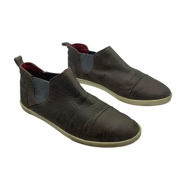 OluKai‎ Leather Waipahe Chelsea Style Sneaker Shoes Women 8.5 38.5 Brown Gore