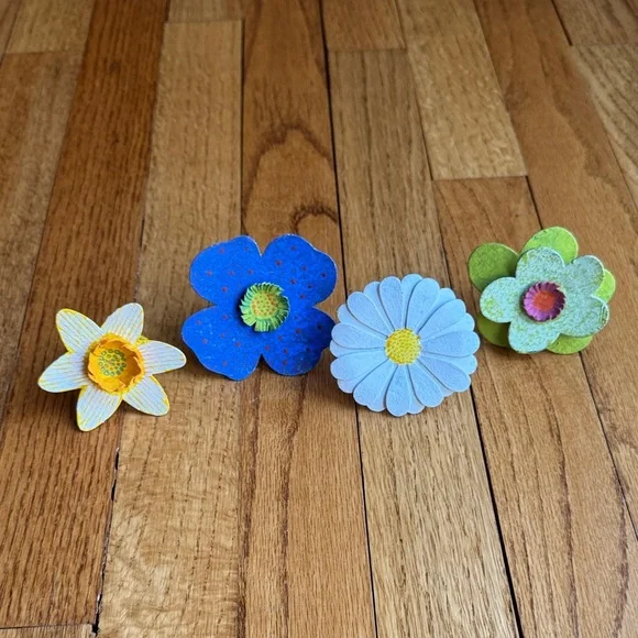 Flower napkin rings - set of 4