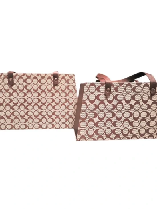2Pc Luxury Floral Gift Bag Set with Handles | Hard Cardboard Bouquet Boxes
