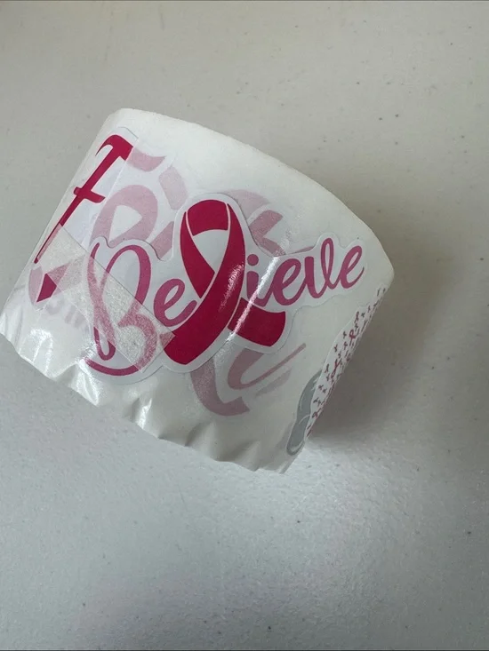 Believe Pink Ribbon stickers- Breast Cancer Awareness assorted stickers