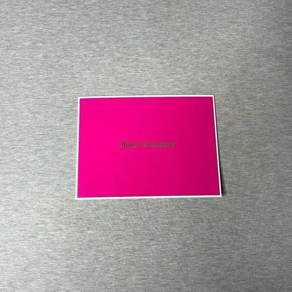 Juicy Couture Vintage Pink 9” x 6.5” Paper Receipt Slip Cover Pocket Case