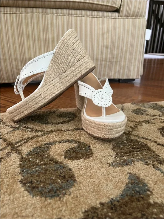 White Espadrille Wedge Sandals - Women