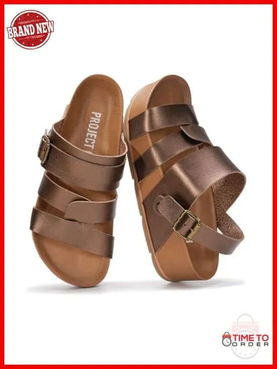 Strappy Wedge Sandals with Plush Soft Insole Lightweight Non Slip Platform
