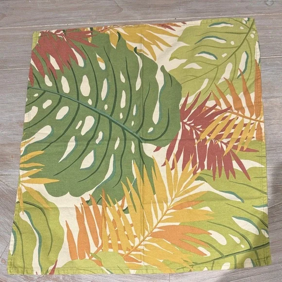 Tropical Leaf Print Fabric napkins-set of 10