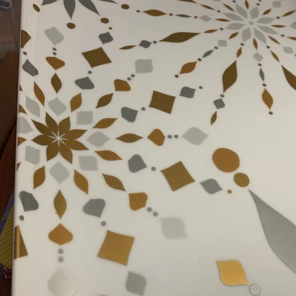 Crate and Barrel 2012 Snowflake Design rectangular ceramic large platter
