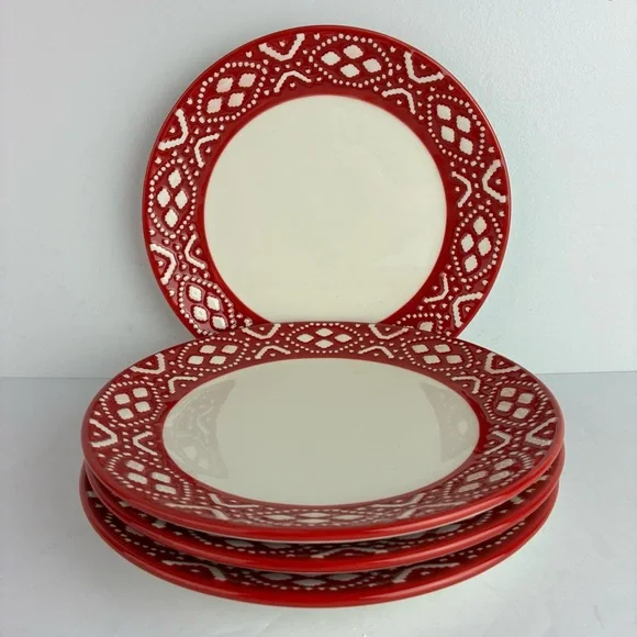 Crate & Barrel Holiday 8” Salad Plates