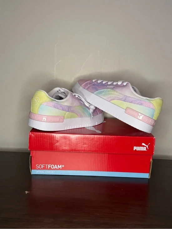 Puma Kids Pastel Gradient Sneakers - Pink, Yellow, Blue