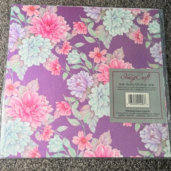 5/$25 VINTAGE Birthday Wrapping Paper Floral Flowers