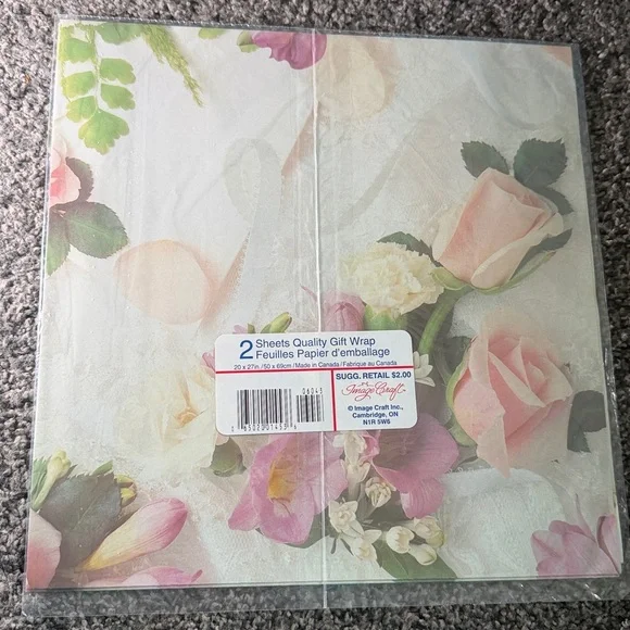 5/$25 VINTAGE Wedding Wrapping Paper Roses & Lace
