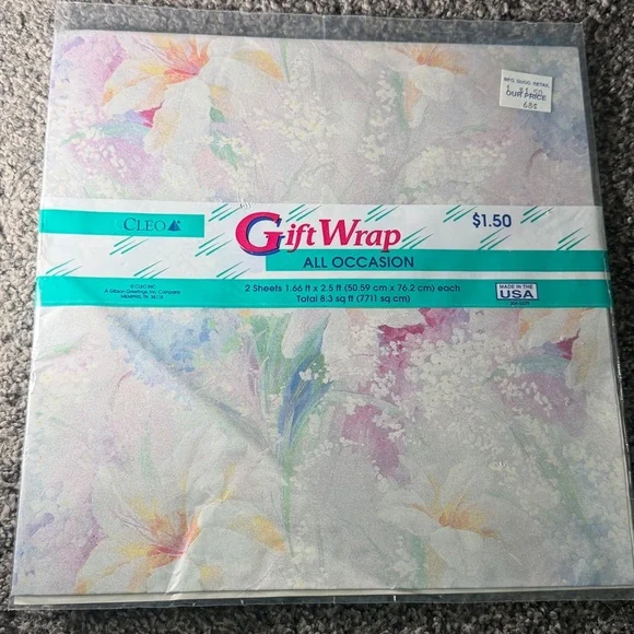 5/$25 VINTAGE Birthday Wrapping Paper Floral Flowers