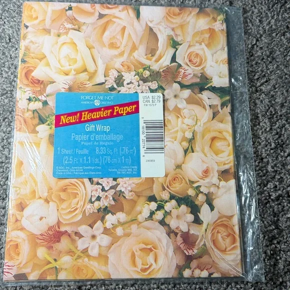 5/$25 VINTAGE Wedding Wrapping Paper Roses Flowers