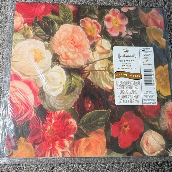 5/$25 VINTAGE Birthday Wrapping Paper Floral Flowers
