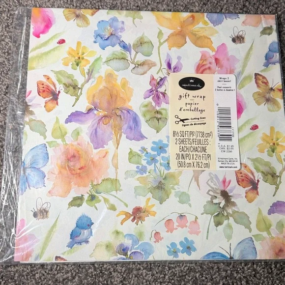 5/$25 VINTAGE Birthday Wrapping Paper Floral Garden