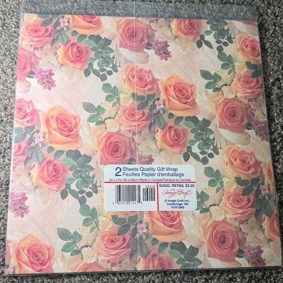5/$25 VINTAGE Wrapping Paper Roses