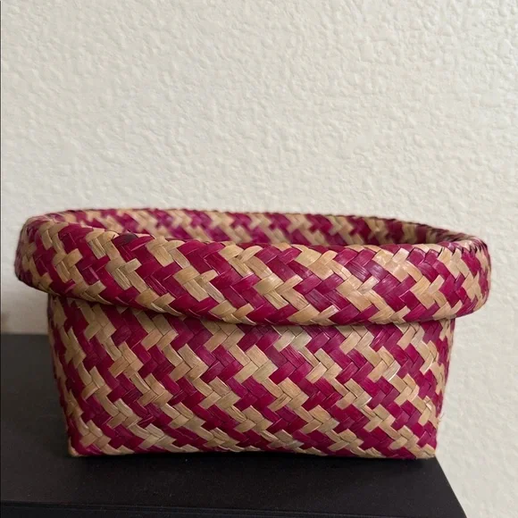 Woven red and Tan Basket