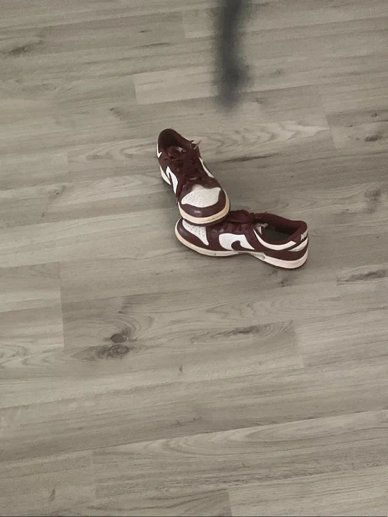 Women’s Burgundy and White Low-Top Sneakers