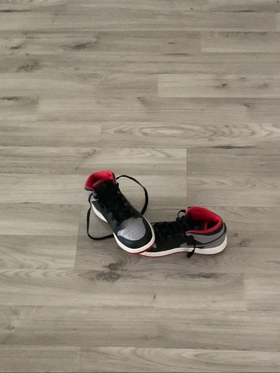 Kids Black, Gray & Red Athletic Sneakers
