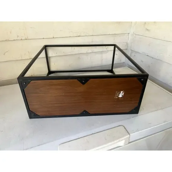 Crate and barrel Ana Reza-Hadden Booker floating shelves walnut and black steel