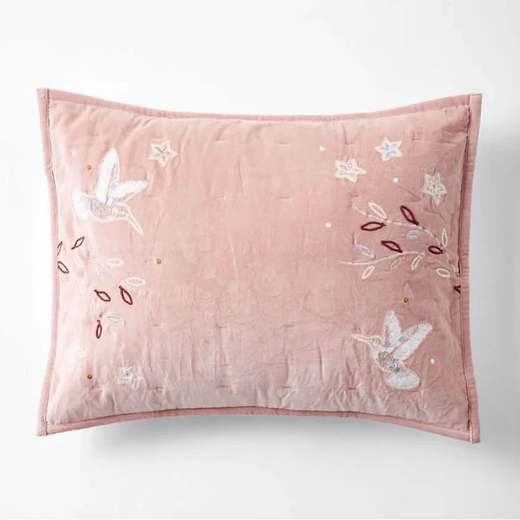 Heirloom Embroidered Organic Cotton Velvet Kids Pillow Sham by Jeremiah Brent