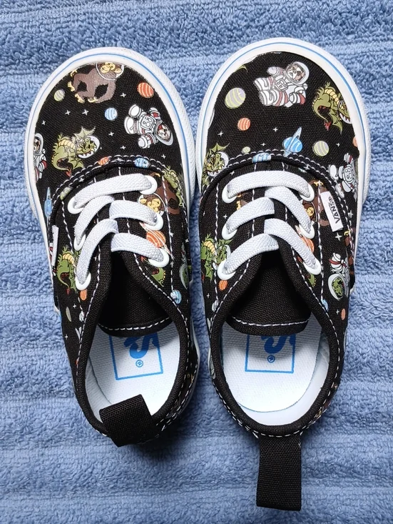 Vans in Black Space Themed Print Toddler Size 6