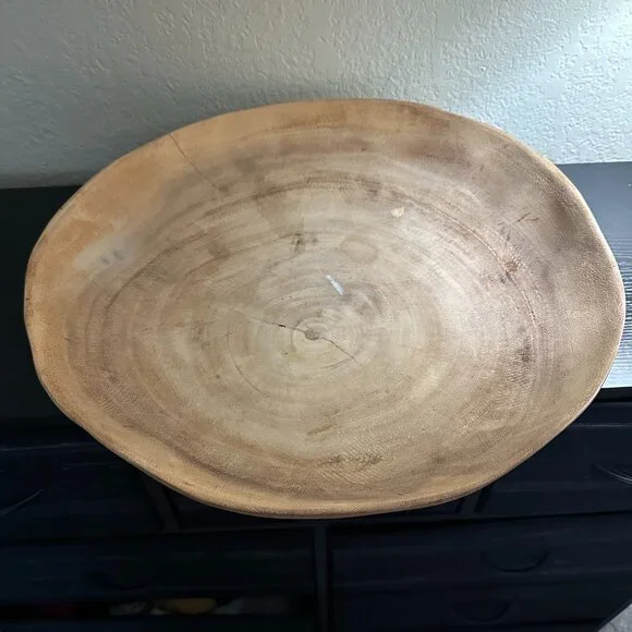 Large irregular Crate and Barrel wood bowl