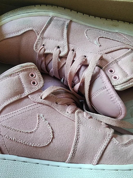 Jordan Kids Pink Canvas High-Top Sneakers