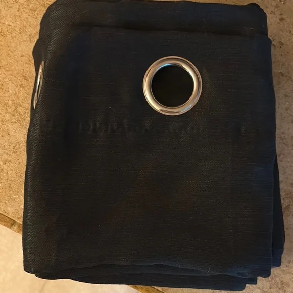 Black Curtain Panel with Silver Grommets