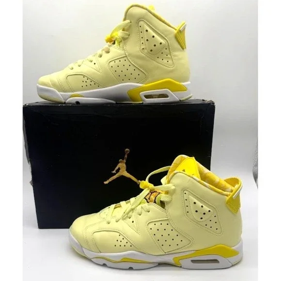 Air Jordan 6 Retro GS Citron Tint Yellow 543390-800 Youth 7Y EU40 w/ Box