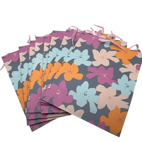 Spritz Gift Bags Floral Flowers Pattern Party Favor Goodie‎ Bags (8) Count 10x12