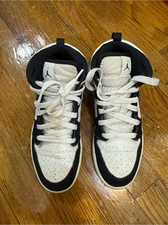 Air Jordan Black and White High Top Sneakers