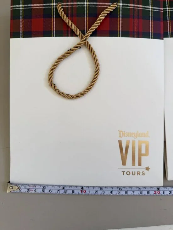 2 DISNEYLAND VIP TOUR PLAID GIFT BAGS BIRTHDAY HOLIDAYS