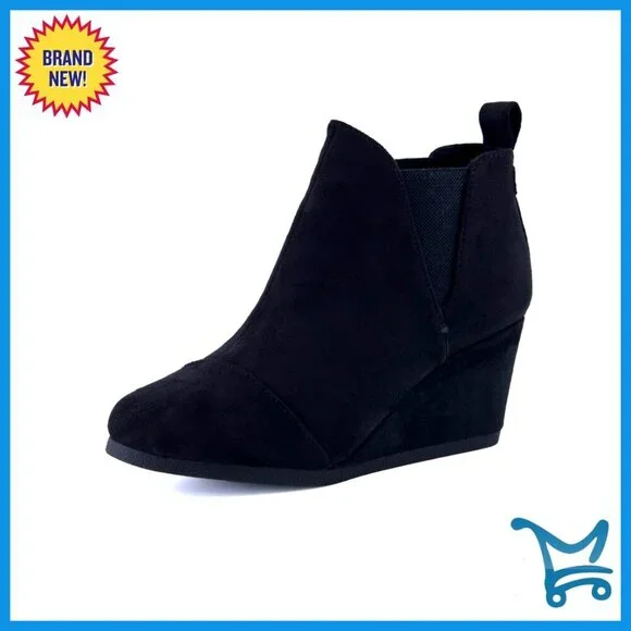 Wedge Booties with Memory Foam, Slip-On Design, Wide Widths Available